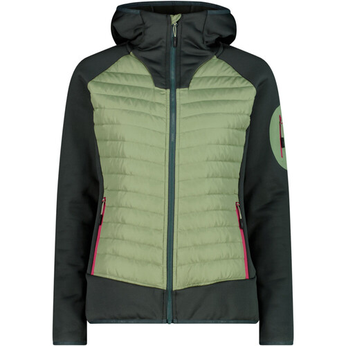 CMP WOMAN JACKET HYBRID FIX HOOD verde
