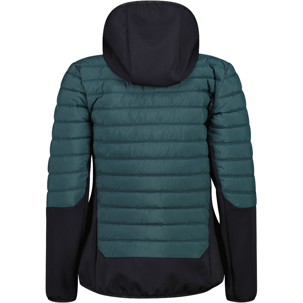 Cmp chaqueta outdoor mujer WOMAN JACKET HYBRID FIX HOOD VERDE vista trasera