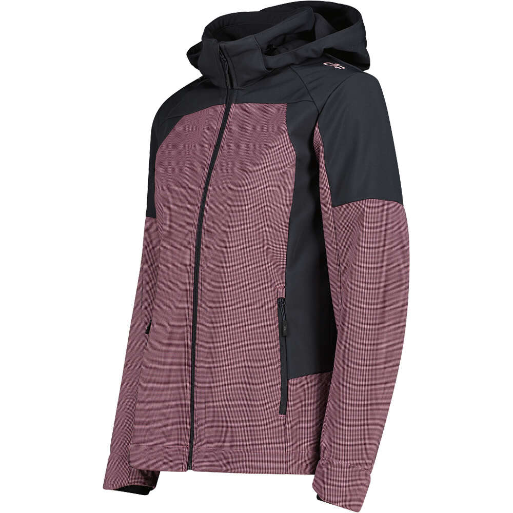Cmp chaqueta outdoor mujer WOMAN JACKET ZIP HOOD ROSA vista detalle