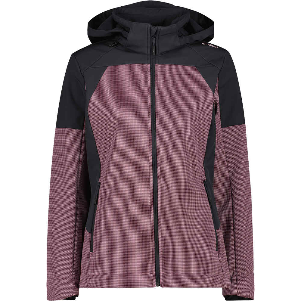 Cmp chaqueta outdoor mujer WOMAN JACKET ZIP HOOD ROSA vista frontal