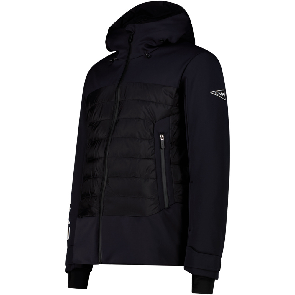 Cmp chaqueta softshell hombre MAN JACKET FIX HOOD NEGRO vista detalle