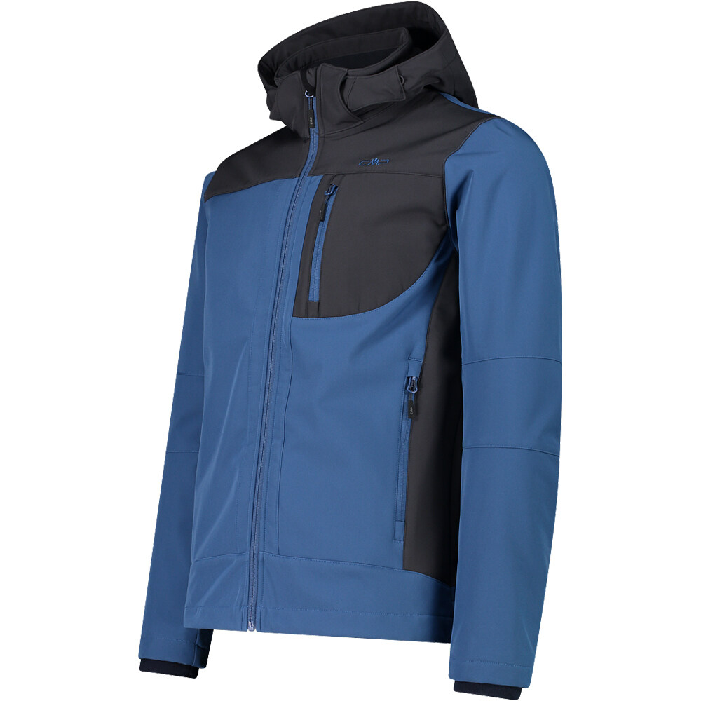 Cmp chaqueta softshell hombre MAN JACKET ZIP HOOD AZUL vista detalle