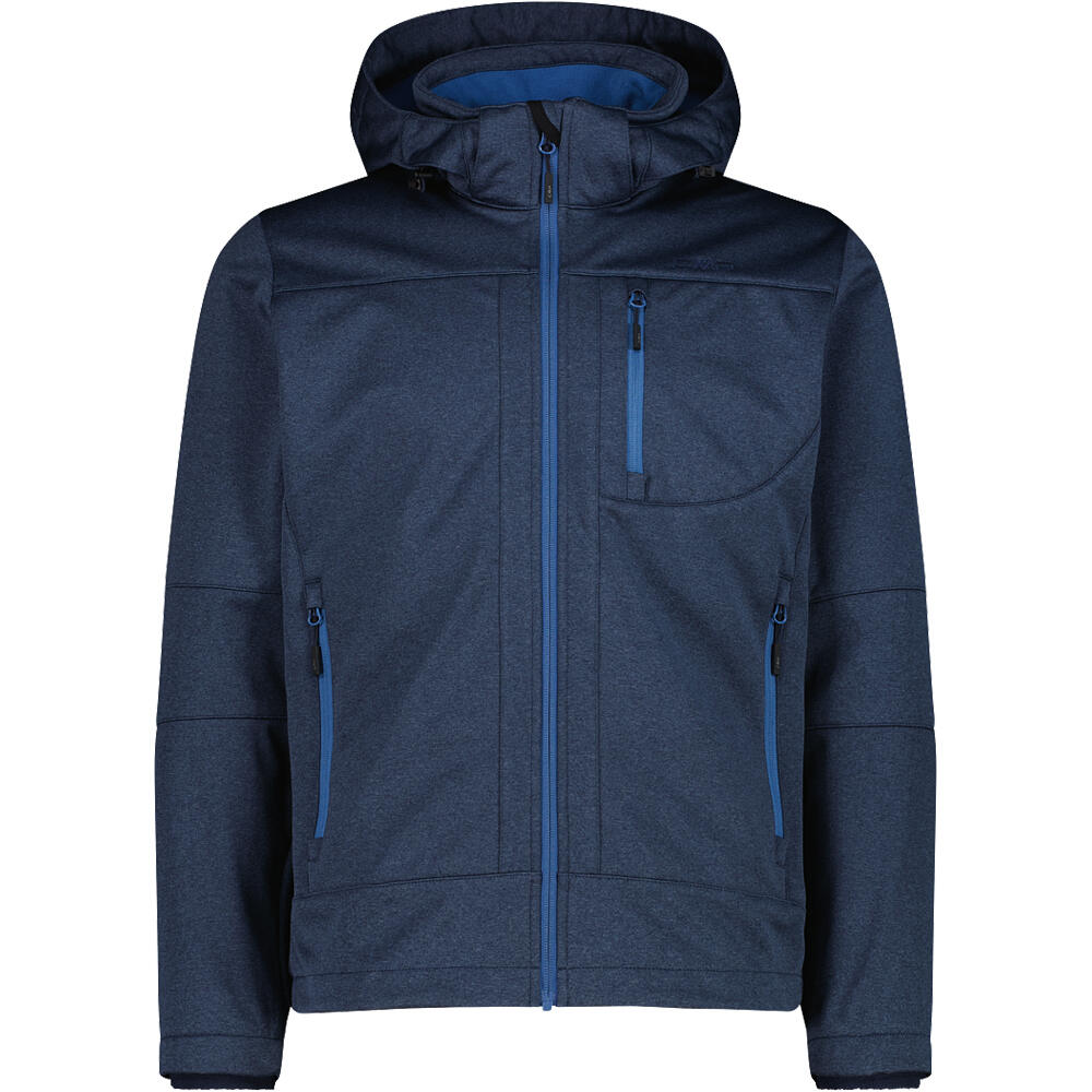 Cmp chaqueta softshell hombre MAN JACKET ZIP HOOD AZUL vista frontal