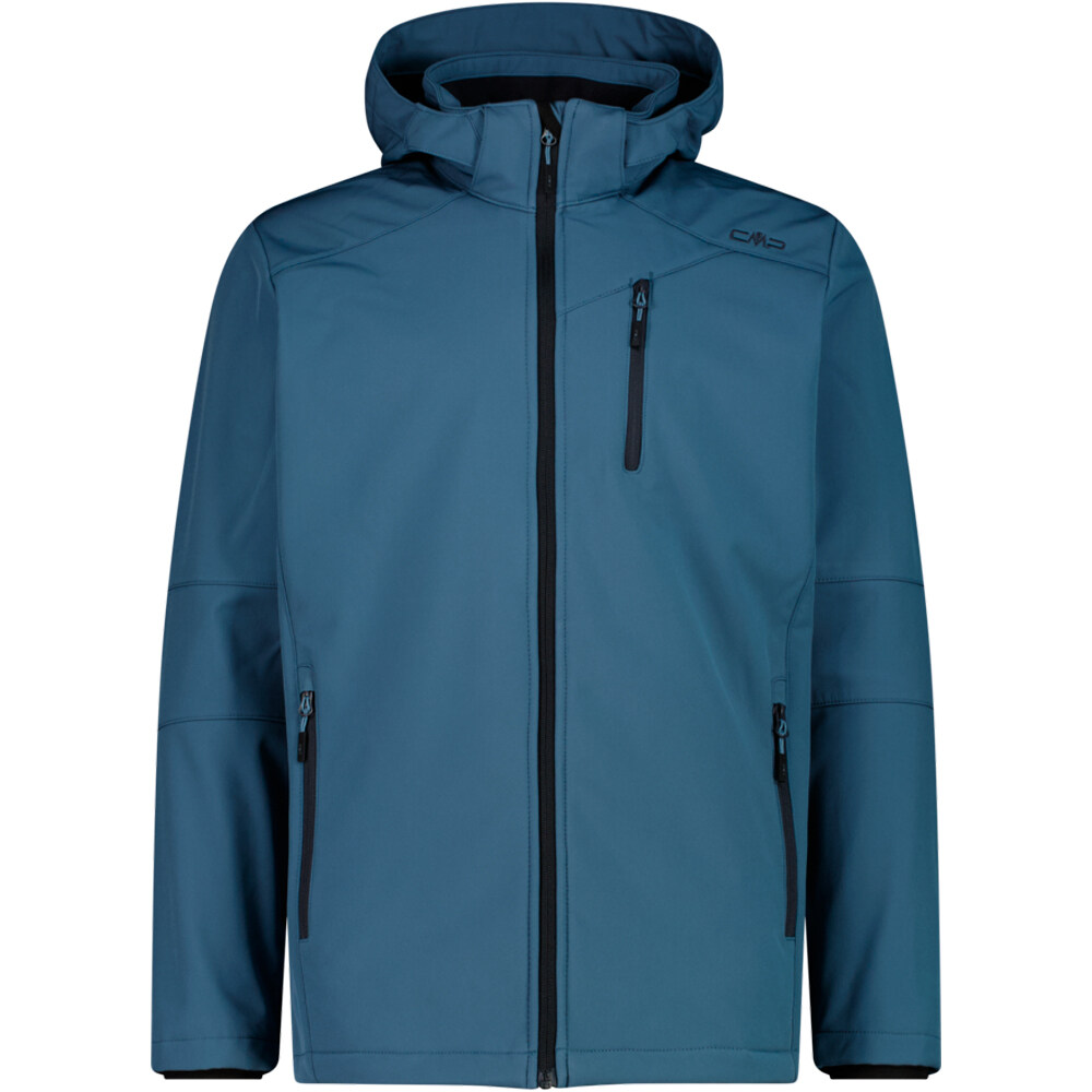 Cmp chaqueta softshell hombre MAN JACKET ZIP HOOD AZUL vista frontal