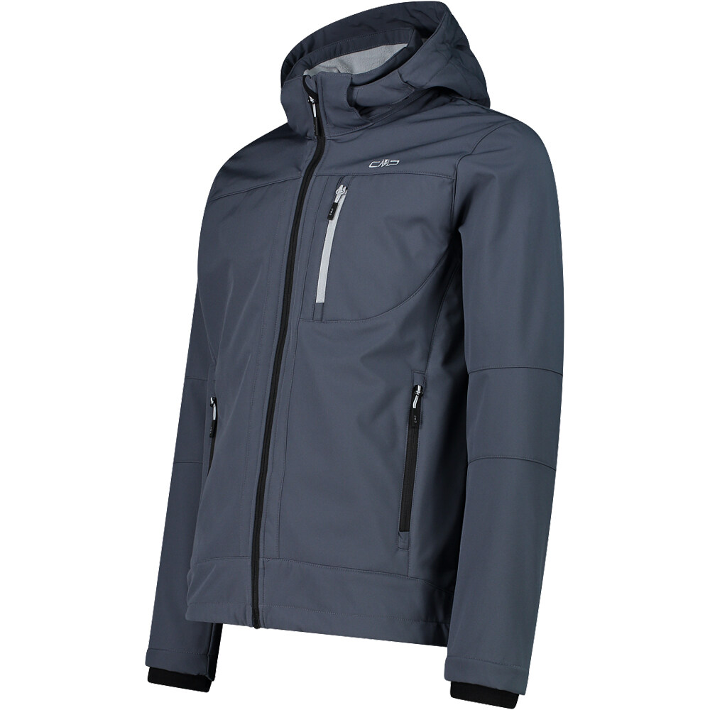Cmp chaqueta softshell hombre MAN JACKET ZIP HOOD GRIS vista detalle