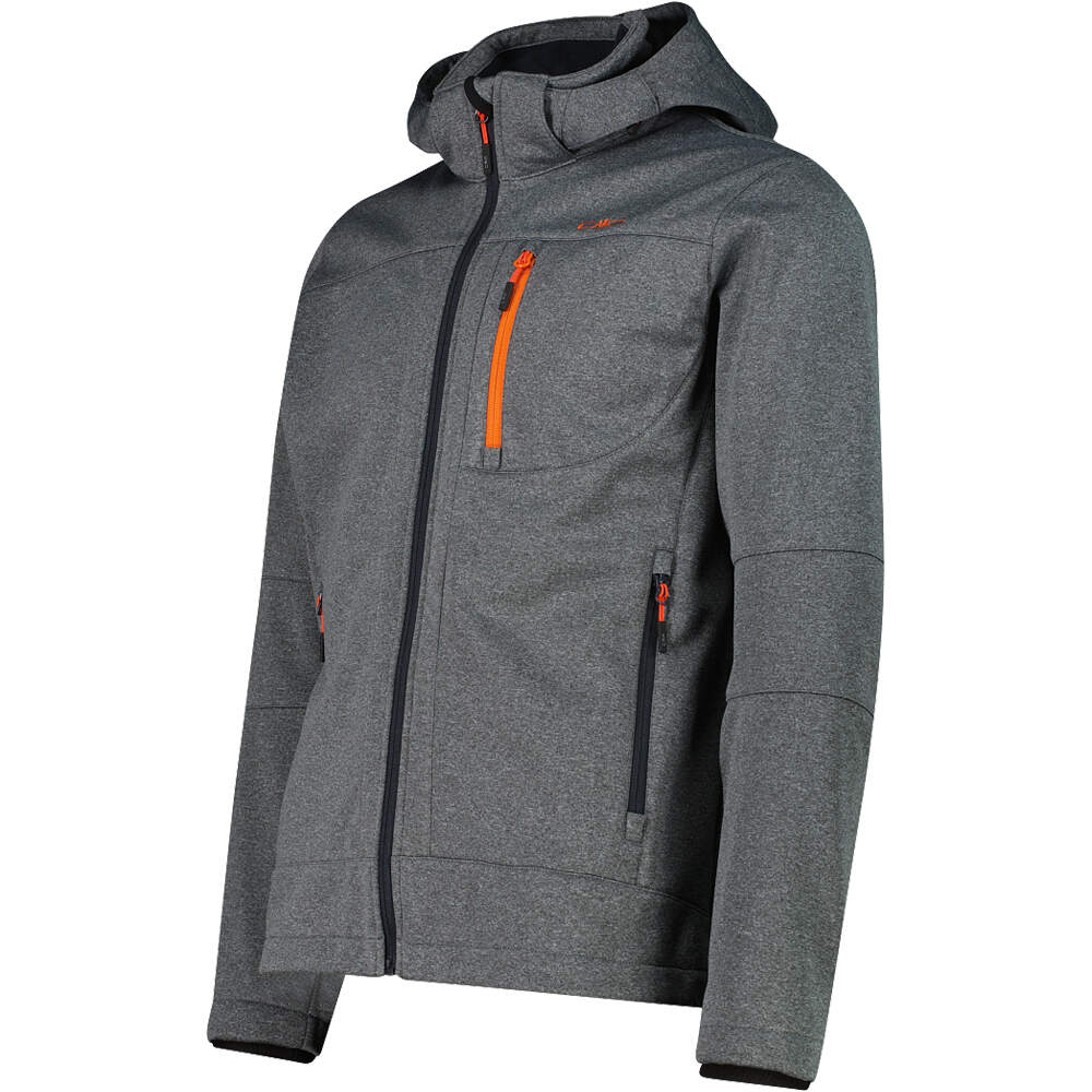 Cmp chaqueta softshell hombre MAN JACKET ZIP HOOD GRIS vista detalle