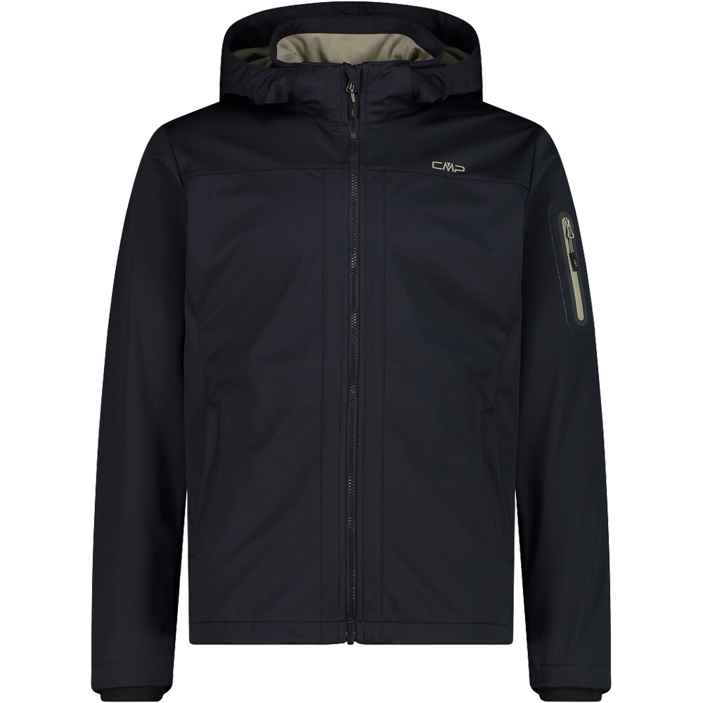 Cmp chaqueta softshell hombre MAN JACKET ZIP HOOD GRIS vista frontal
