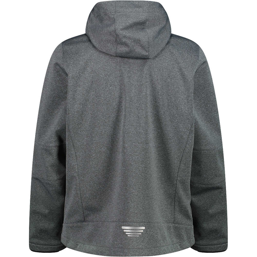 Cmp chaqueta softshell hombre MAN JACKET ZIP HOOD GRIS vista trasera