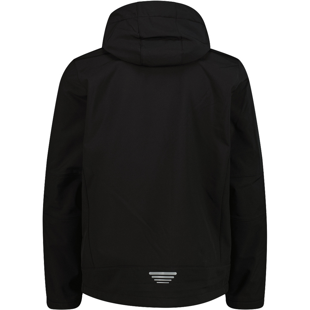 Cmp chaqueta softshell hombre MAN JACKET ZIP HOOD NEGRO vista trasera