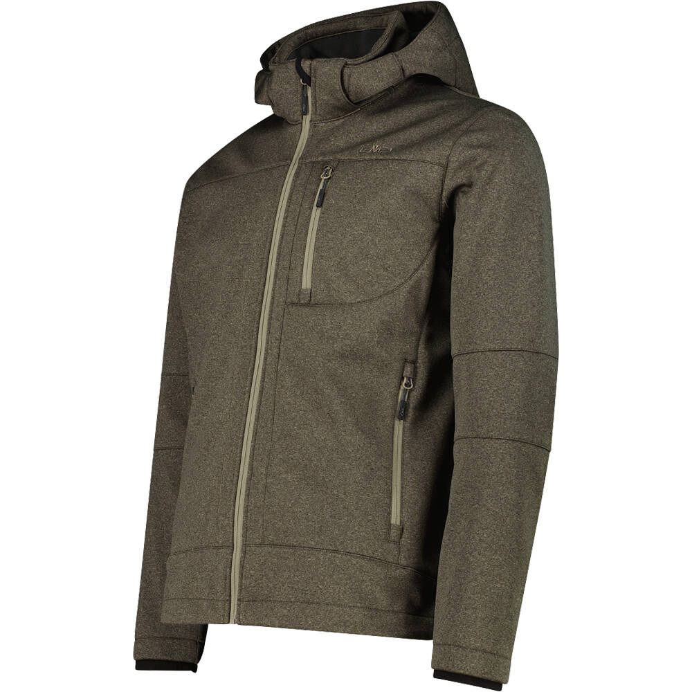 Cmp chaqueta softshell hombre MAN JACKET ZIP HOOD VERDE vista detalle