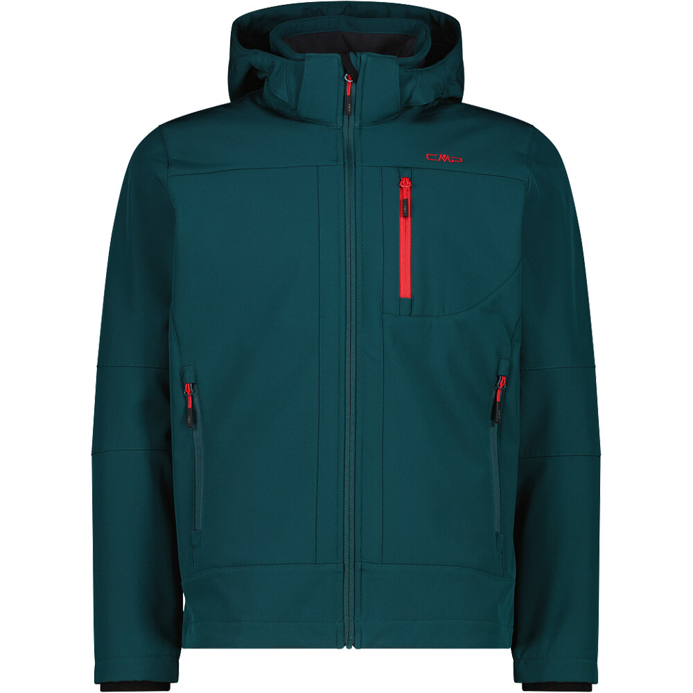 Cmp chaqueta softshell hombre MAN JACKET ZIP HOOD VERDE vista frontal