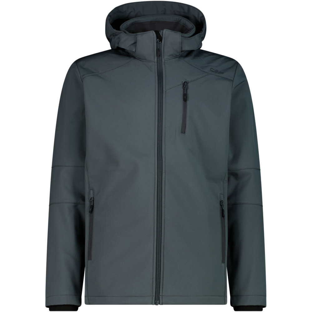 Cmp chaqueta softshell hombre MAN JACKET ZIP HOOD VERDE vista frontal