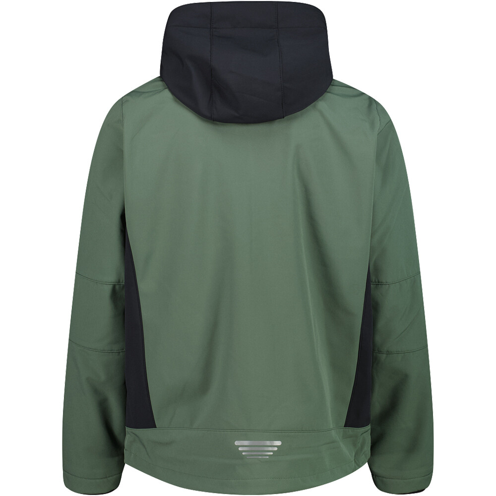 Cmp chaqueta softshell hombre MAN JACKET ZIP HOOD VERDE vista trasera
