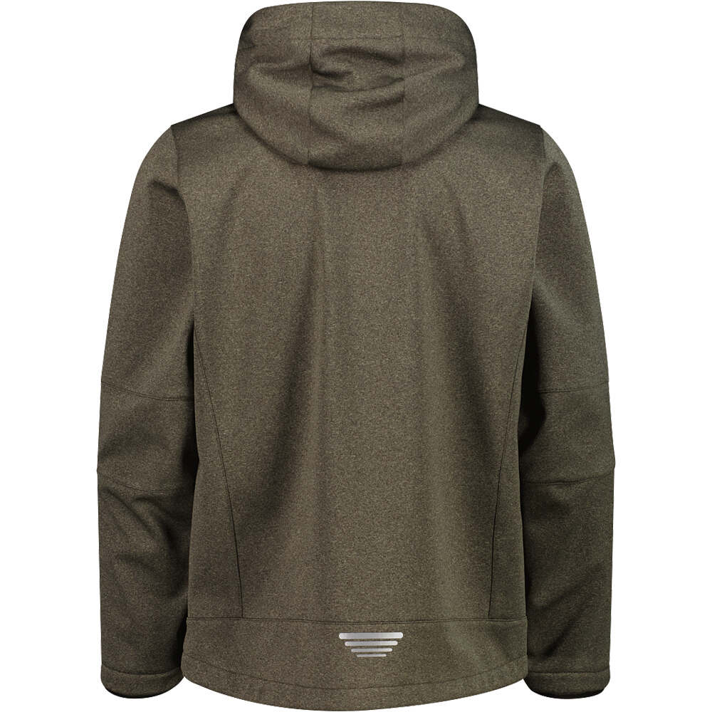 Cmp chaqueta softshell hombre MAN JACKET ZIP HOOD VERDE vista trasera