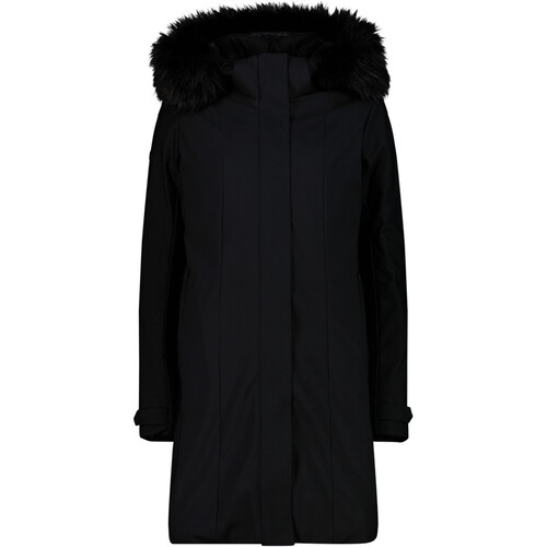 CMP WOMAN COAT ZIP HOOD negro