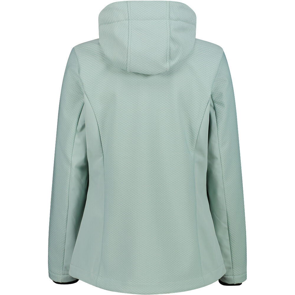 Cmp chaqueta softshell mujer WOMAN JACKET FIX HOOD VERDE vista trasera
