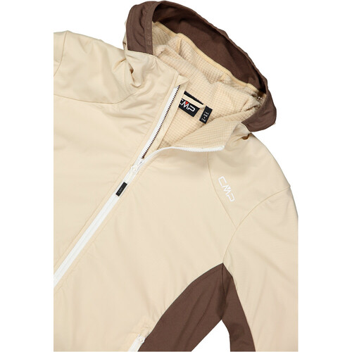 CMP WOMAN JACKET HYBRID FIX HOOD marron