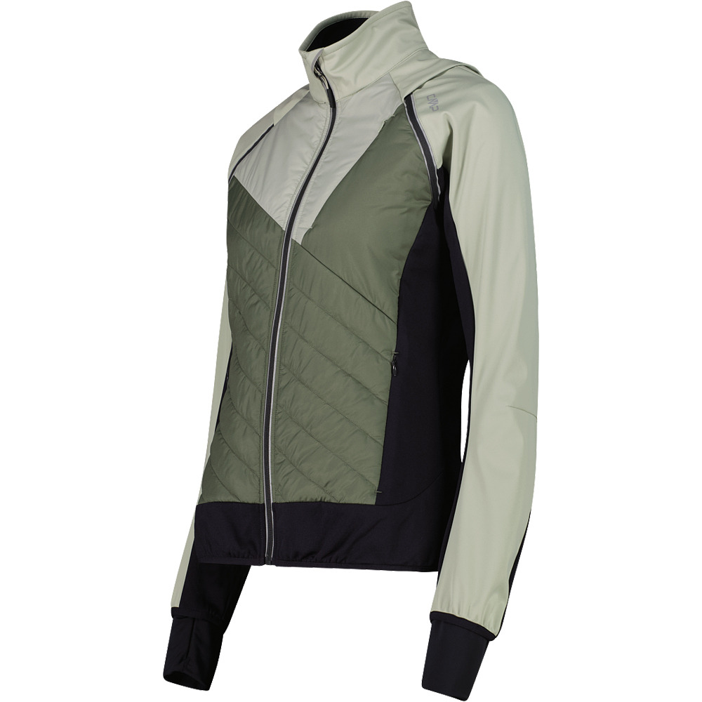 Cmp chaqueta softshell mujer WOMAN JACKET WITH DETACHABLE SLEEVES VERDE vista detalle