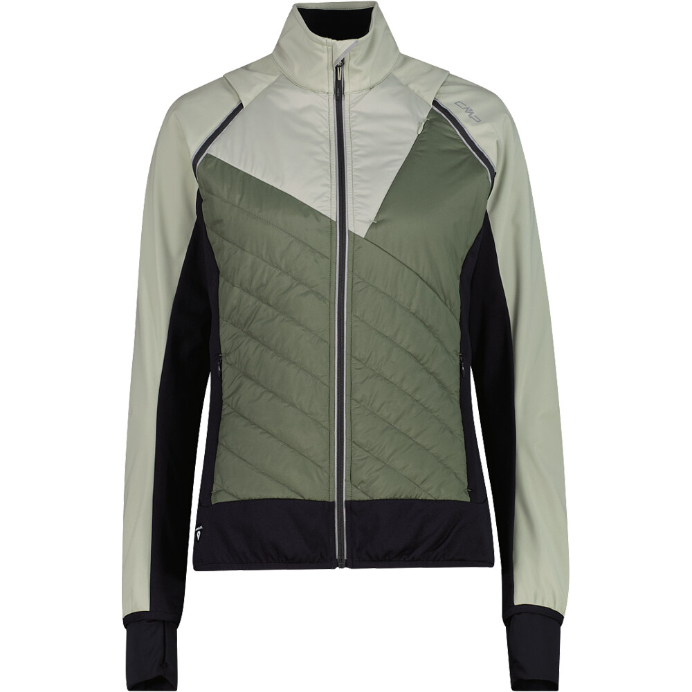 Cmp chaqueta softshell mujer WOMAN JACKET WITH DETACHABLE SLEEVES VERDE vista frontal