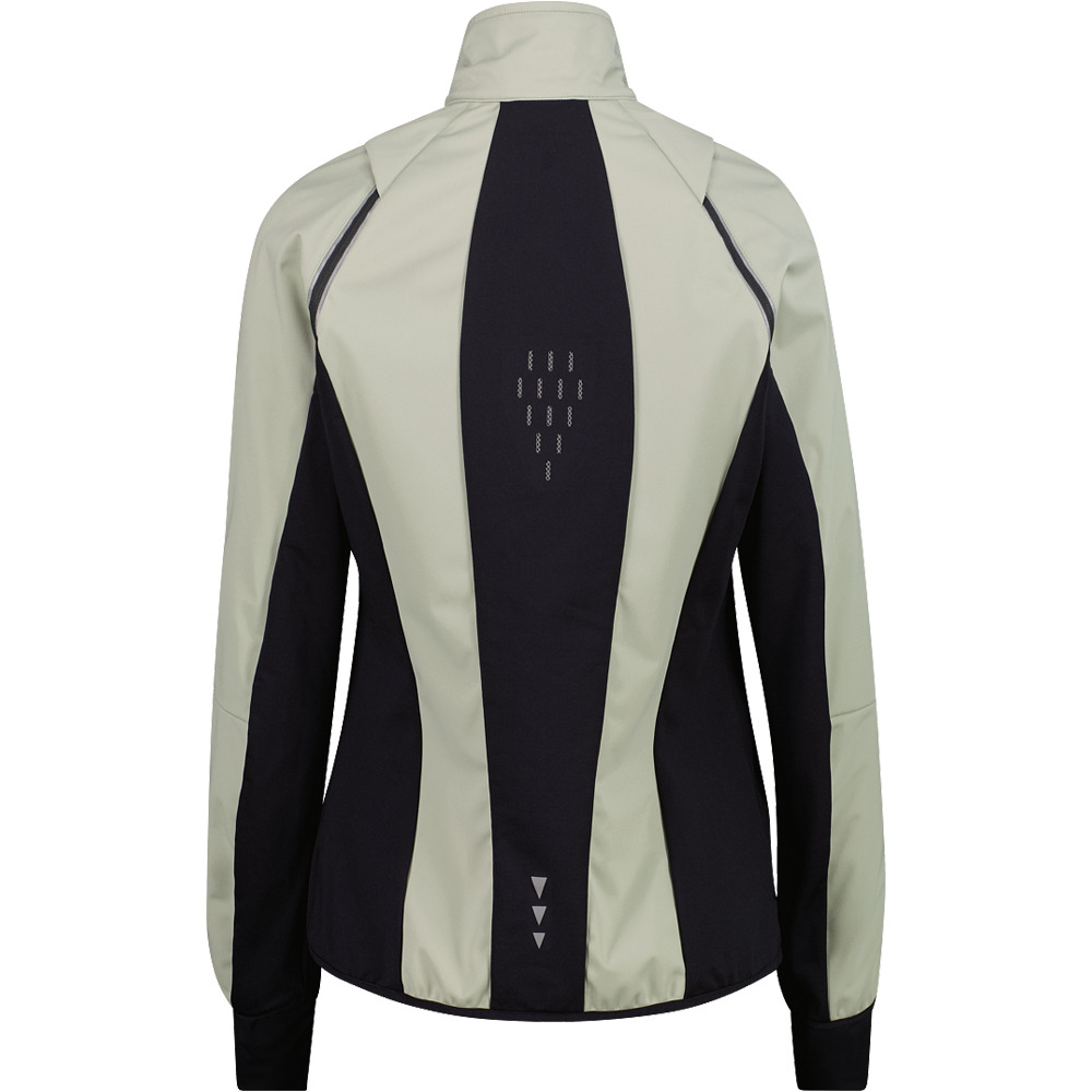 Cmp chaqueta softshell mujer WOMAN JACKET WITH DETACHABLE SLEEVES VERDE vista trasera