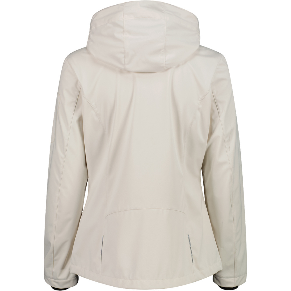 Cmp chaqueta softshell mujer WOMAN JACKET ZIP HOOD BLANCO vista trasera