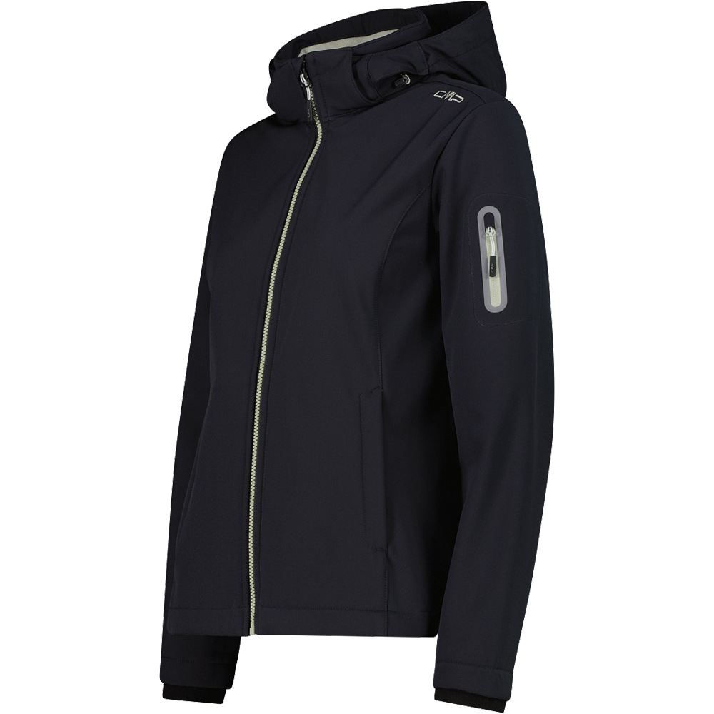 Cmp chaqueta softshell mujer WOMAN JACKET ZIP HOOD GRIS vista detalle