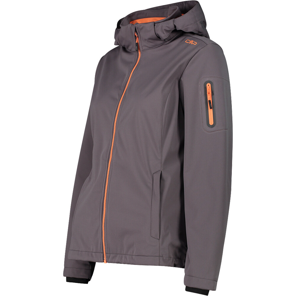Cmp chaqueta softshell mujer WOMAN JACKET ZIP HOOD MARRON vista detalle