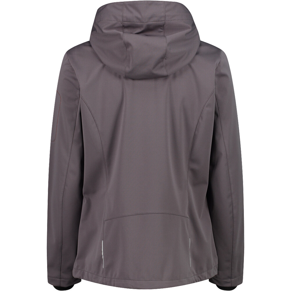 Cmp chaqueta softshell mujer WOMAN JACKET ZIP HOOD MARRON vista trasera