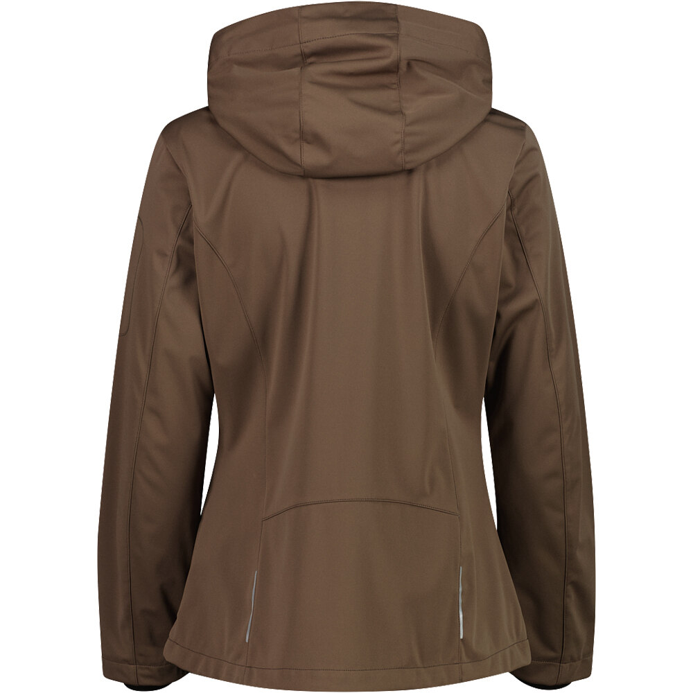 Cmp chaqueta softshell mujer WOMAN JACKET ZIP HOOD MARRON vista trasera