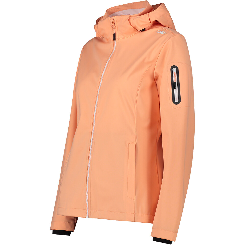 Cmp chaqueta softshell mujer WOMAN JACKET ZIP HOOD NARANJA vista detalle
