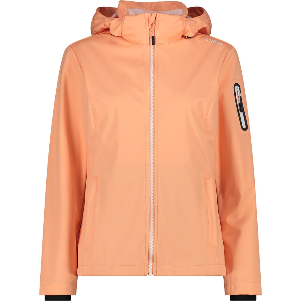 Cmp chaqueta softshell mujer WOMAN JACKET ZIP HOOD NARANJA vista frontal