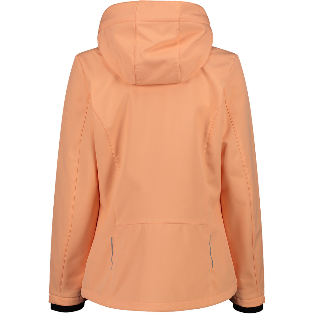 Cmp chaqueta softshell mujer WOMAN JACKET ZIP HOOD NARANJA vista trasera