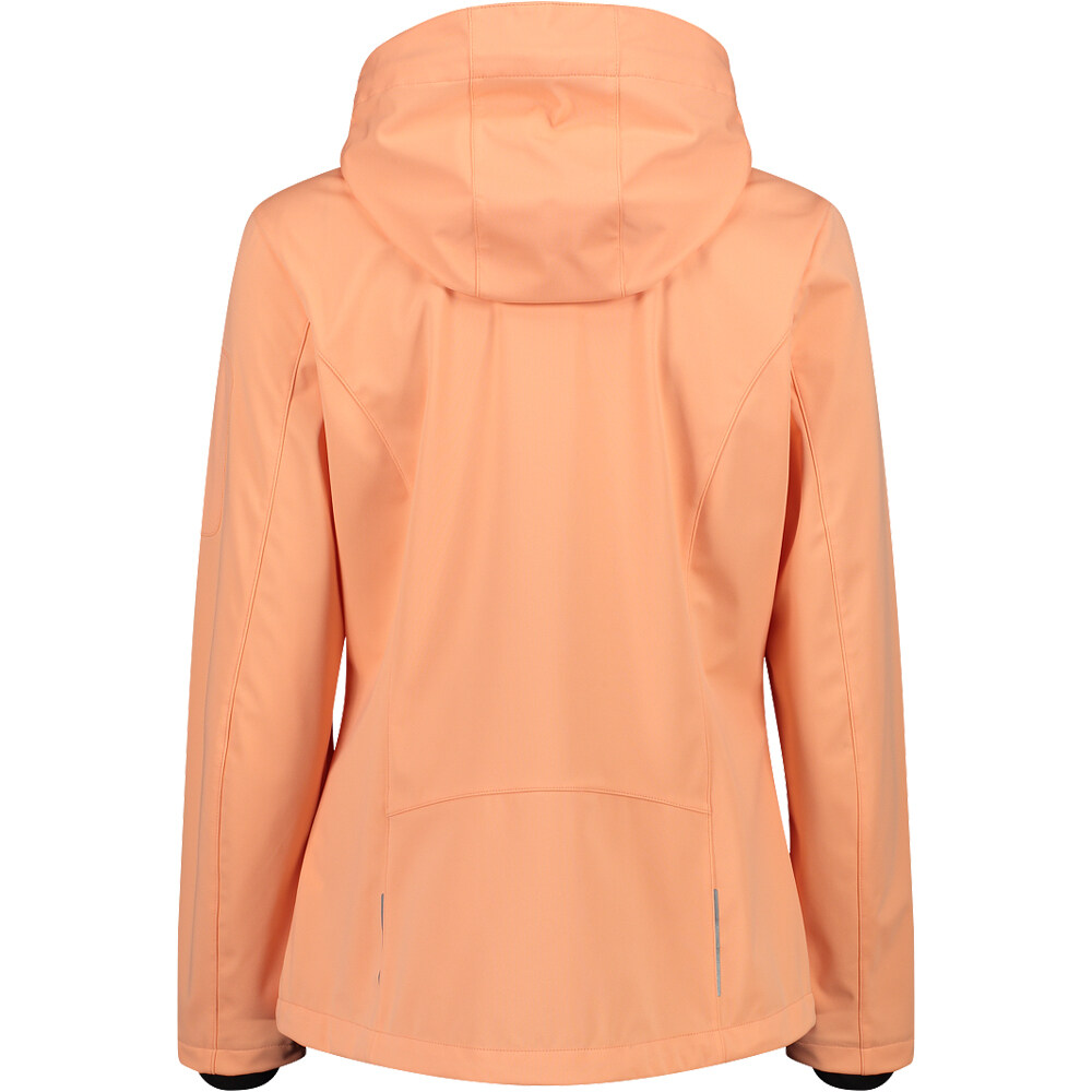 Cmp chaqueta softshell mujer WOMAN JACKET ZIP HOOD NARANJA vista trasera