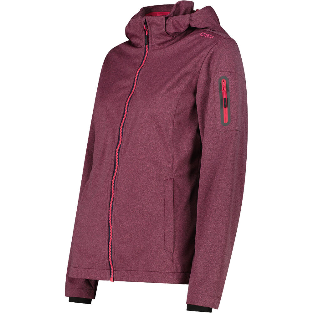 Cmp chaqueta softshell mujer WOMAN JACKET ZIP HOOD ROSA vista detalle