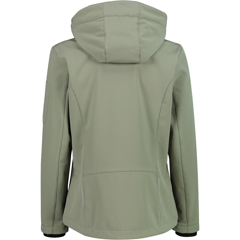 Cmp chaqueta softshell mujer WOMAN JACKET ZIP HOOD VERDE vista trasera