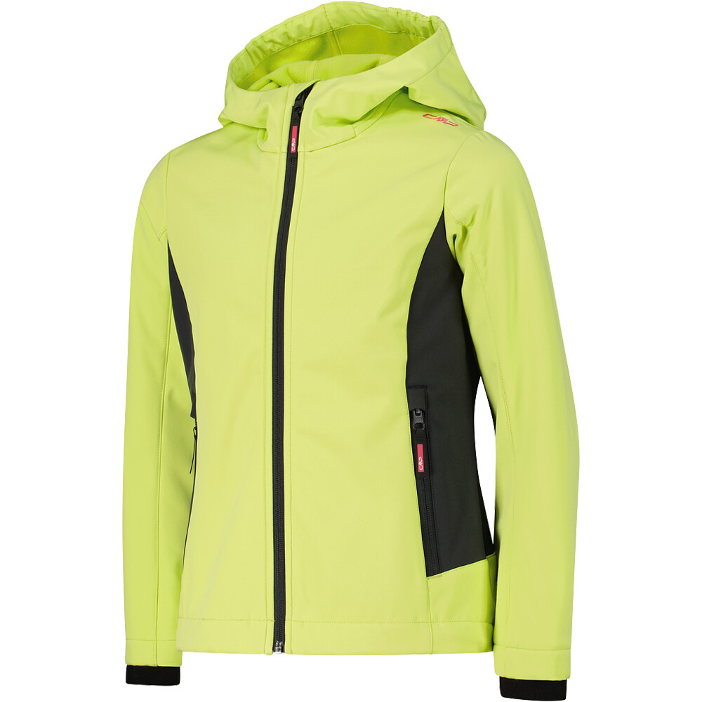 Cmp chaqueta softshell niño KID G JACKET FIX HOOD VERDE vista detalle