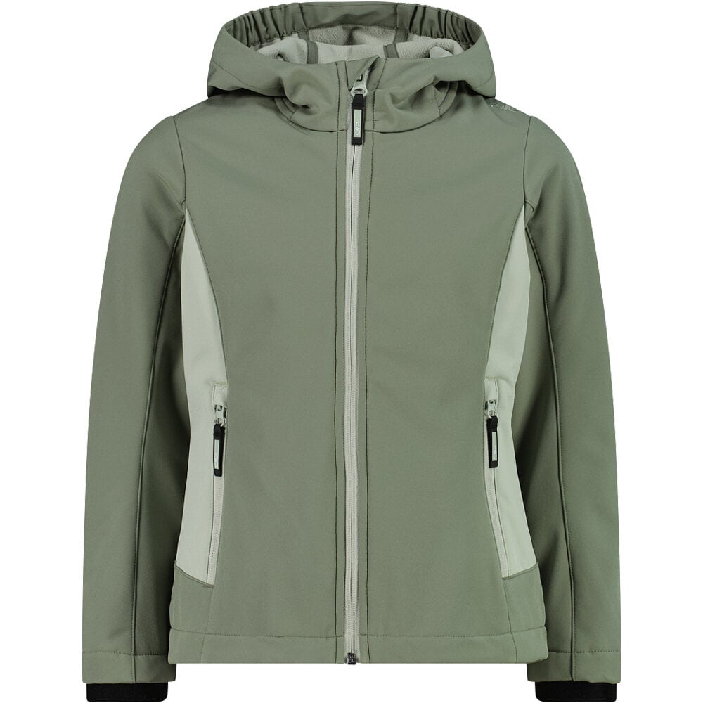 Cmp chaqueta softshell niño KID G JACKET FIX HOOD VERDE vista frontal