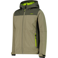 Cmp chaqueta softshell niño KID JACKET FIX HOOD VERDE vista detalle