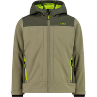 Cmp chaqueta softshell niño KID JACKET FIX HOOD VERDE vista frontal