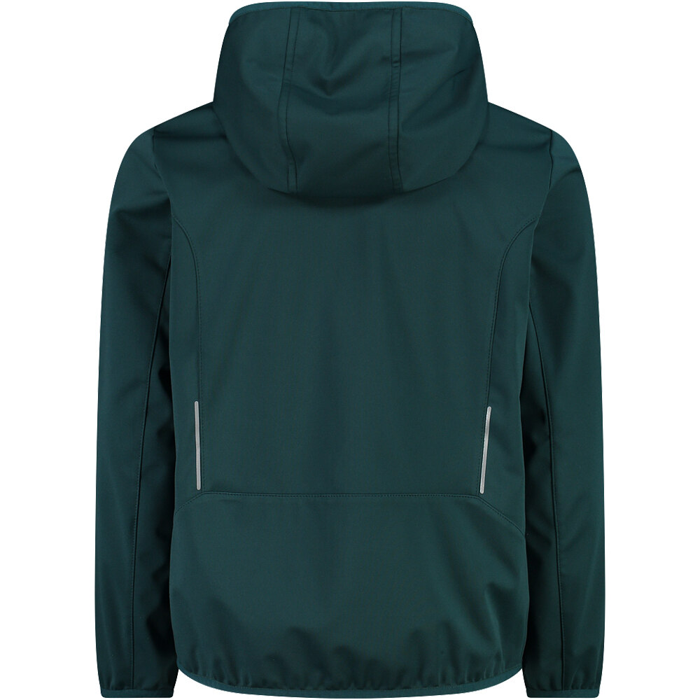 Cmp chaqueta softshell niño KID JACKET FIX HOOD VERDE vista trasera