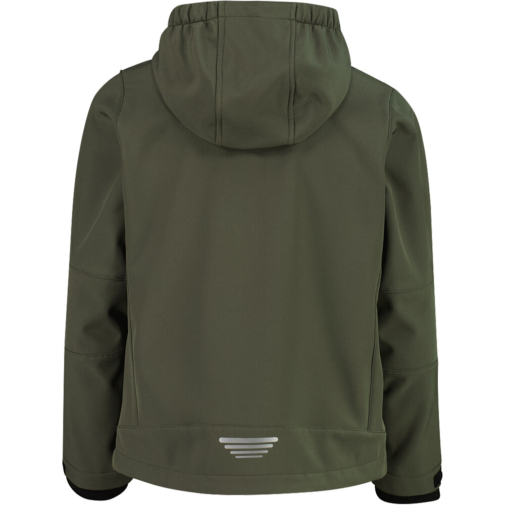 Cmp chaqueta softshell niño KID JACKET FIX HOOD VERDE vista trasera