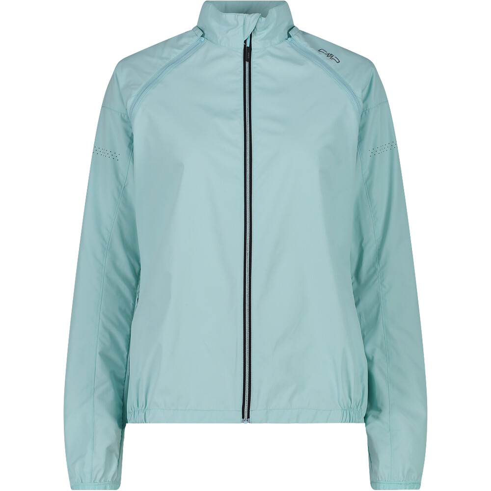 Cmp cortavientos ciclismo mujer WOMAN JACKET WITH DETACHABLE SLEEVES VERDE vista frontal