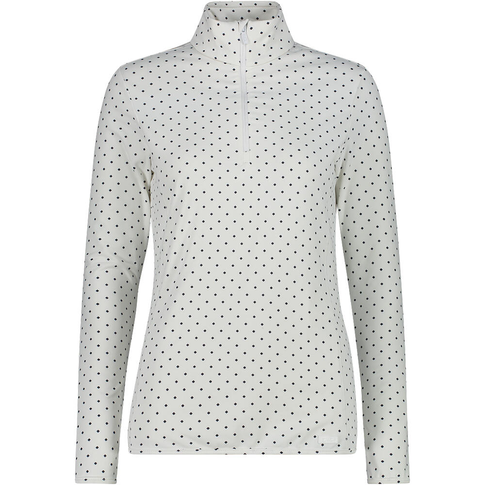Cmp forro polar esquí mujer WOMAN PRINTED SWEAT BLANCO vista frontal