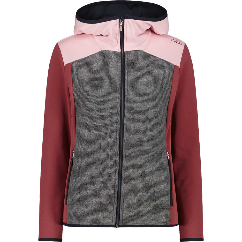 Cmp forro polar mujer WOMAN JACKET FIX HOOD ROSA vista frontal