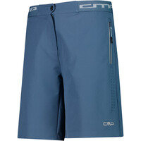 Cmp pantalón corto ciclismo mujer WOMAN FREE BIKE BERMUDA WITH INNER MESH UNDERWEAR AZUL vista detalle