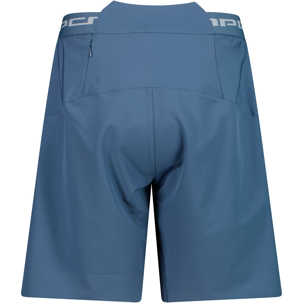 Cmp pantalón corto ciclismo mujer WOMAN FREE BIKE BERMUDA WITH INNER MESH UNDERWEAR AZUL vista trasera