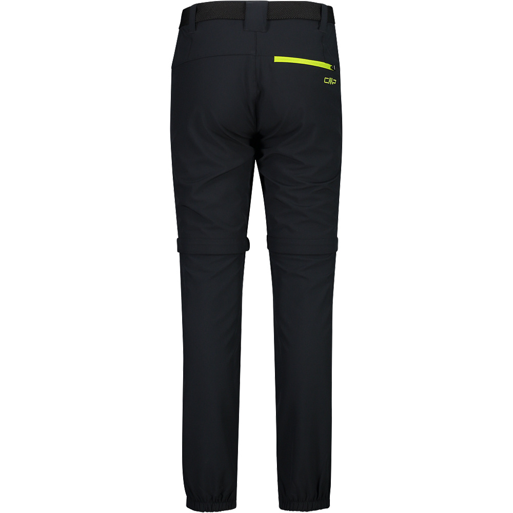 Cmp pantalón montaña niño KID ZIP OFF PANT NEGRO vista trasera