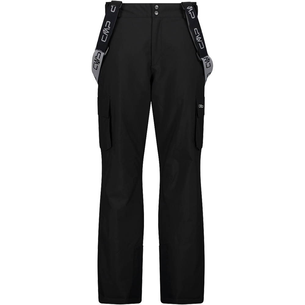 Cmp pantalones esquí hombre MAN SALOPETTE CARGO NEGRO vista frontal