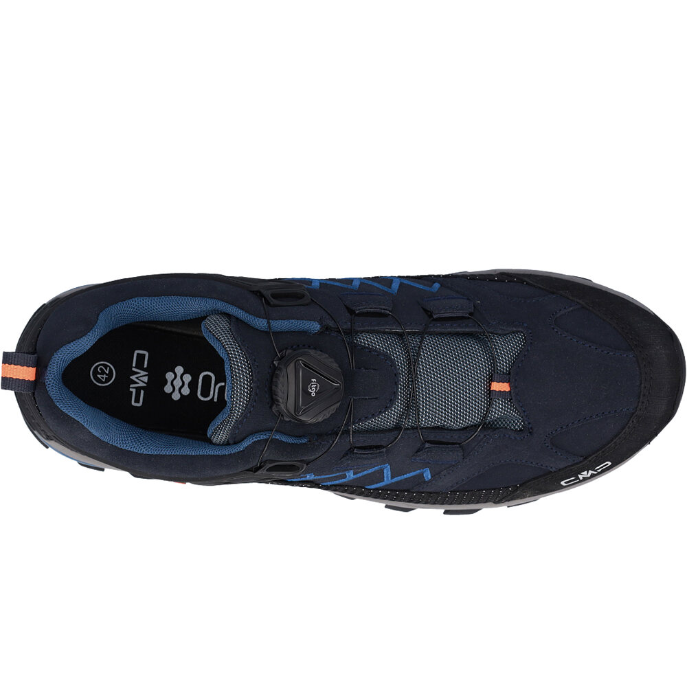 Cmp zapatilla trekking hombre RIGEL LOW WATERPROOF AZUL vista trasera