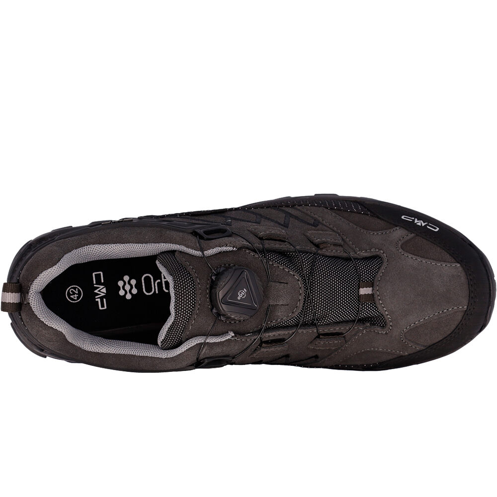Cmp zapatilla trekking hombre RIGEL LOW WATERPROOF GRIS vista trasera
